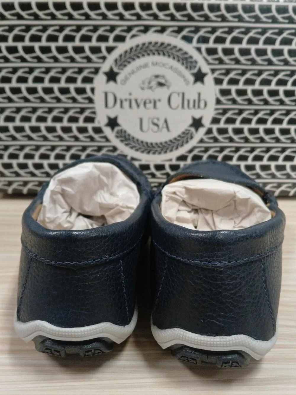 Driver Club USA Boys Moccasins Navy Blue Leather Size: 11 -O